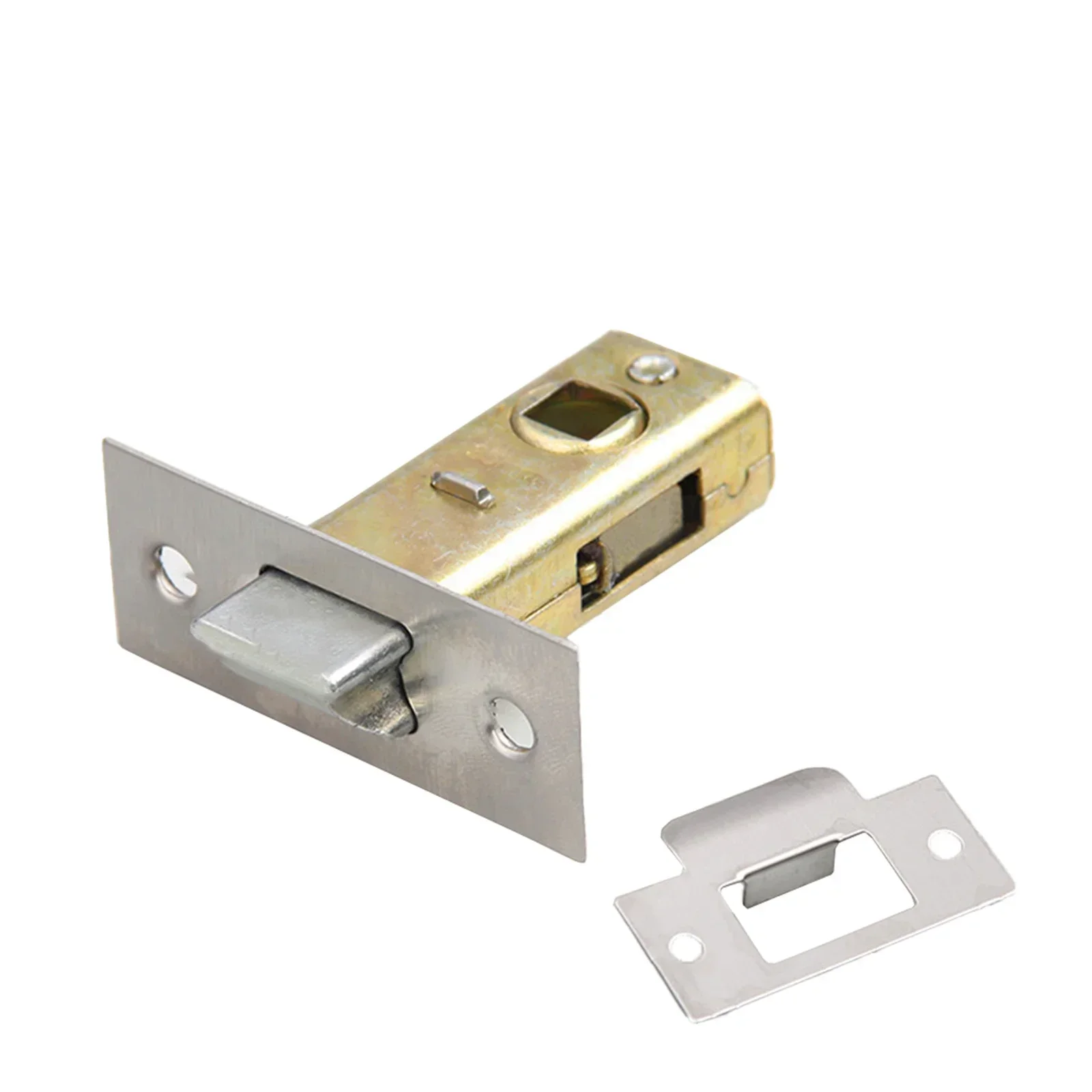 Brass Door Latch Polished Brass Tubular Latch Home Use Office Use Radius Shaped Tubular Latch Built-in Face Plate