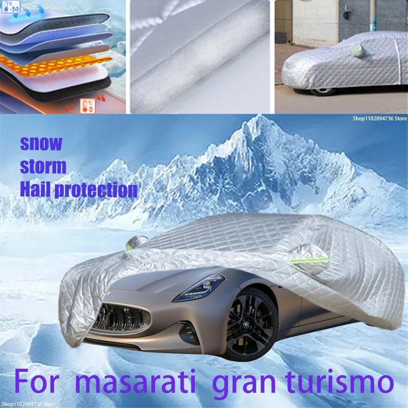 

For masarati gran turismo Outdoor Cotton Thickened Awning For Car Anti Hail Protection Snow Covers Sunshade Waterproof Dustproof