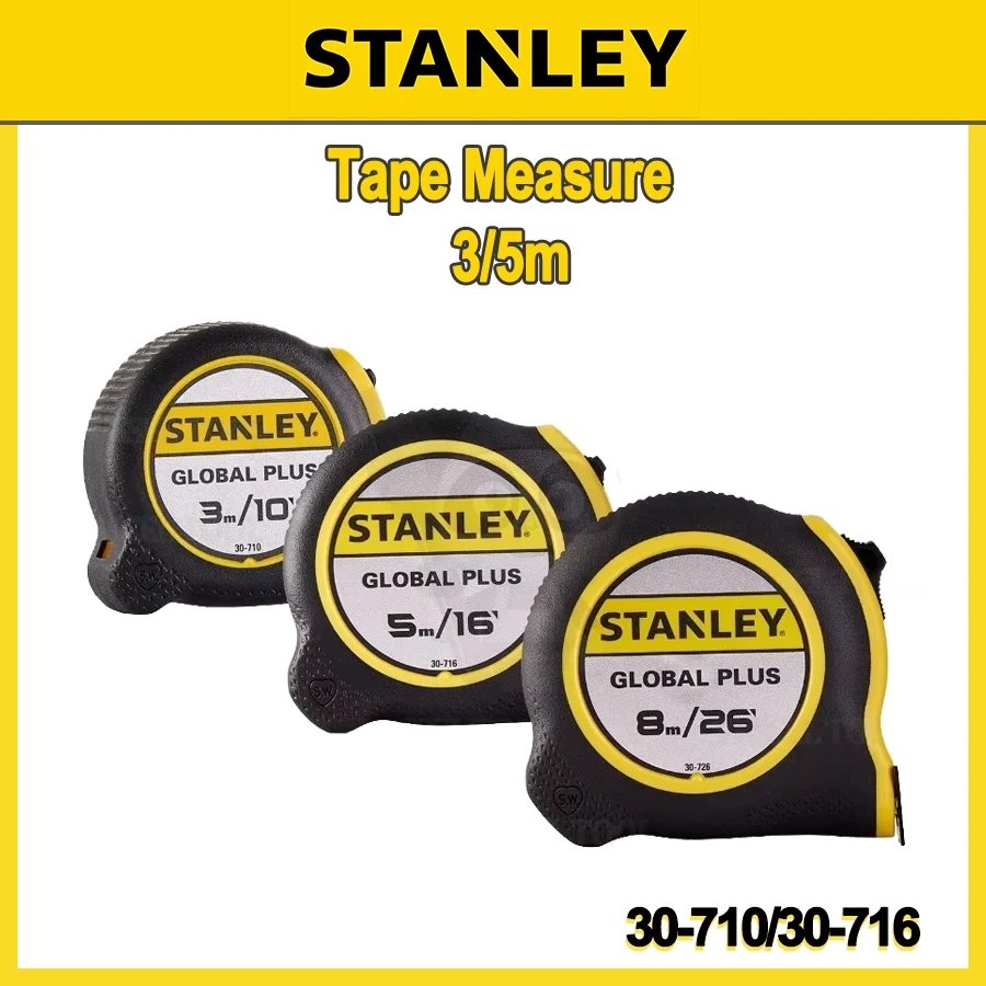Cinta Métrica Stanley de 3/5m, Cinta Métrica de Acero de Alta Precisión para Carpintería, Métrica e Imperial, Resistente al Desgaste 30-710/30-716