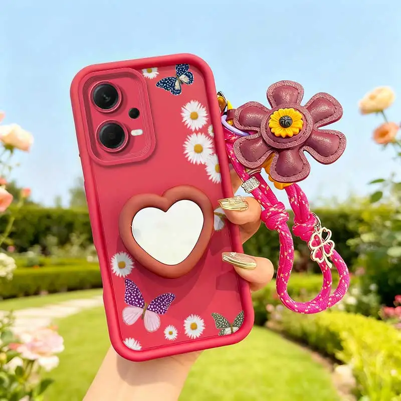 3 pièces (coque de téléphone papillon coloré + cordon + embellissements artisanaux) pour coque de téléphone Redmi Note 12 Pro/Note12S/Note12R/Note12