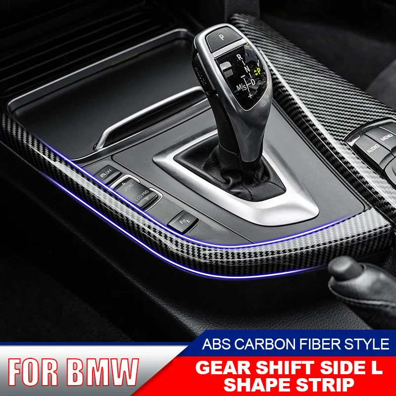 Carbon ABS Gear Shift Side Trim L Strip Car Accessorie Fit For BMW 3 4 Series F30 F34 3GT 2013-2019 2018 2017 2016 2015 2014