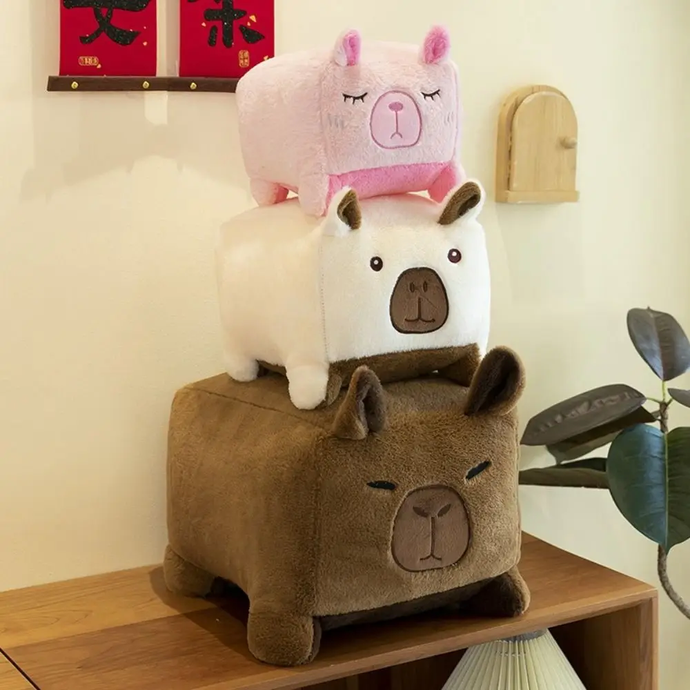 

Three Expressions Square Capybara Plush Toy Squint Shy Smile Block Capybara Pillow Lovely Stuffed Animal Capybara Plush Doll