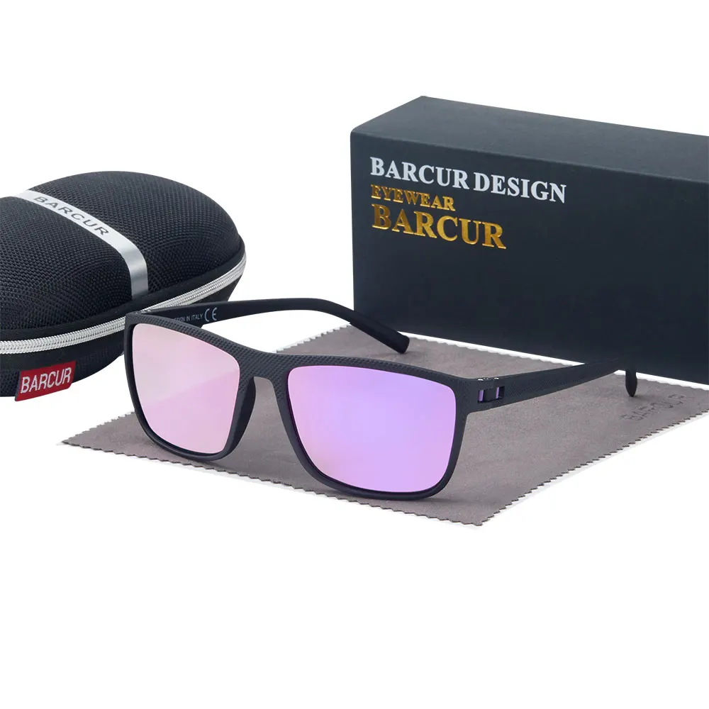 BARCUR Leichte und bequeme Herren-Sonnenbrille im lässigen Stil, modische Dekoration, quadratischer Rahmen, Straßenfotografie – Detail 7