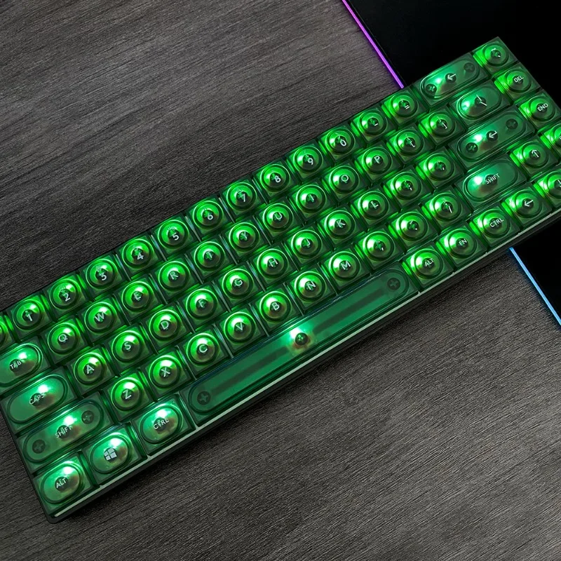 Original Transparent PC Keycaps Set 126 Key Cross Stem Low Profile Key Caps Custom Fit Wooting Mechanical Keyboard Accessories
