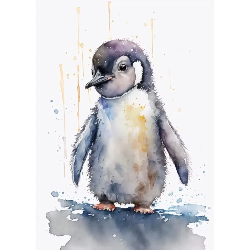 Cute Elephant Rhino Otter Panda Koala Baby Animals Watercolor Poster Canvas Painting Wall Art Picture for Living Room Decor