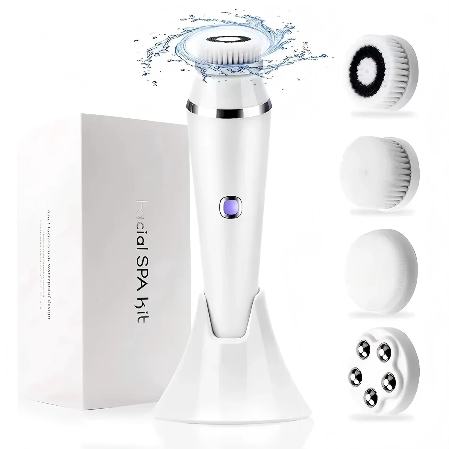 

4 in 1 Electric Facial Cleansing Brush Waterproof IPX7 Face Massager Cleansing Device for Deep Cleaning Removal Blackhead Pore