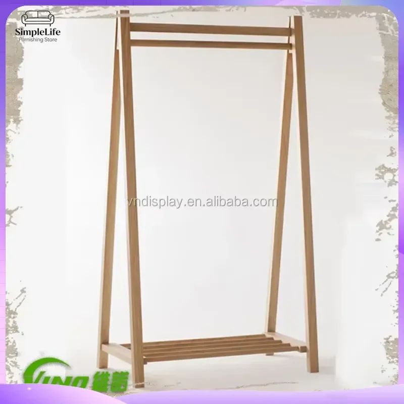 Modern Wooden Coat Rack Floor Standing Clothes Hanger Tree Stand Hallway Entryway Organizer Living Room Bedroom Hotel