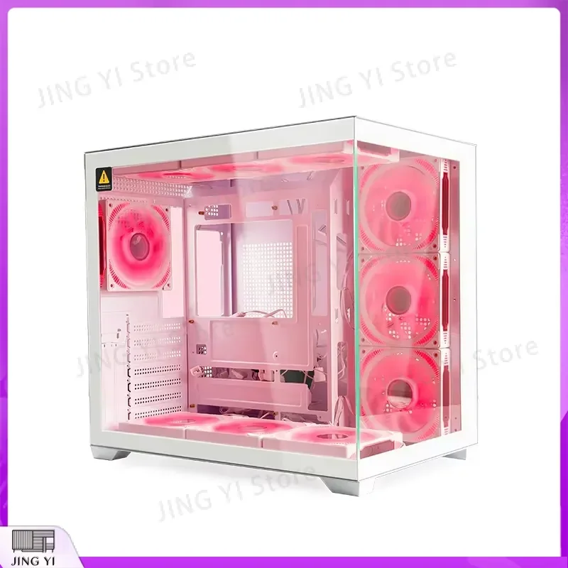 Wood Grain ATX MATX PC Case Tempered Glass Gaming Computer Tower RGB Fan Support Desktop Chassis DIY Gamer Housing