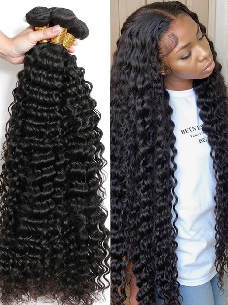 

30, 40 дюймов, глубокие волны, вьющиеся 100% человеческие волосы, 1 3, 4 пучка, необработанные волосы, оригинальные человеческие волосы, натуральные черные волосы, наращивание