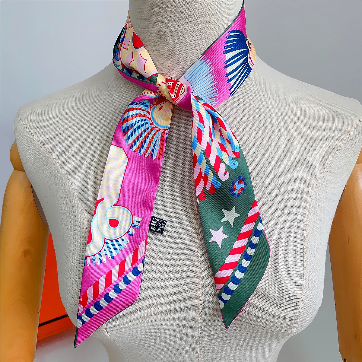 Marke Design Twill 100% Seide Schal Luxus Mode Schal Frauen Foulard Dünne Tasche Schals Neue Heiße Halstuch Haar Stirnband – Detail 11