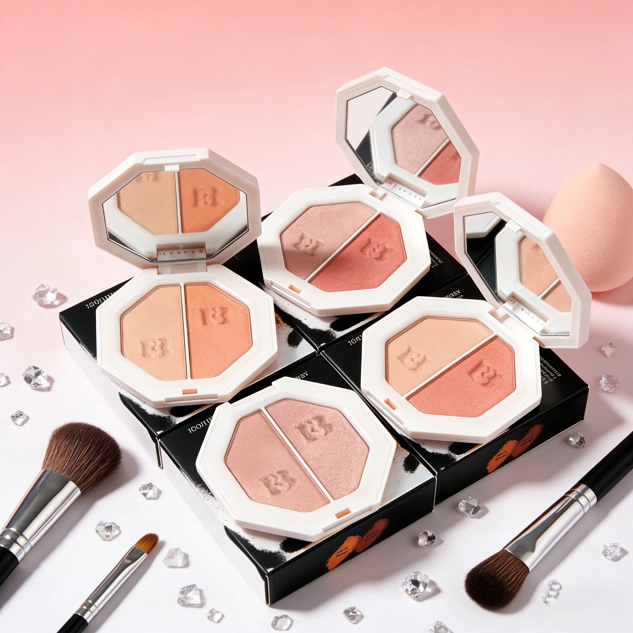 

Портативная матовая пудра Fenty Beauty, бестселлер, легко наносится, идеально скрывает недостатки, стойкий естественный макияж, хайлайтер, косметика.