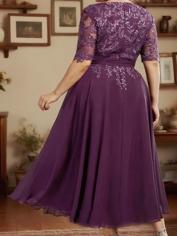 Vestidos para madre de novia, vestidos de fiesta de boda de media manga para mujer, bata de playa de gasa de verano personalizada