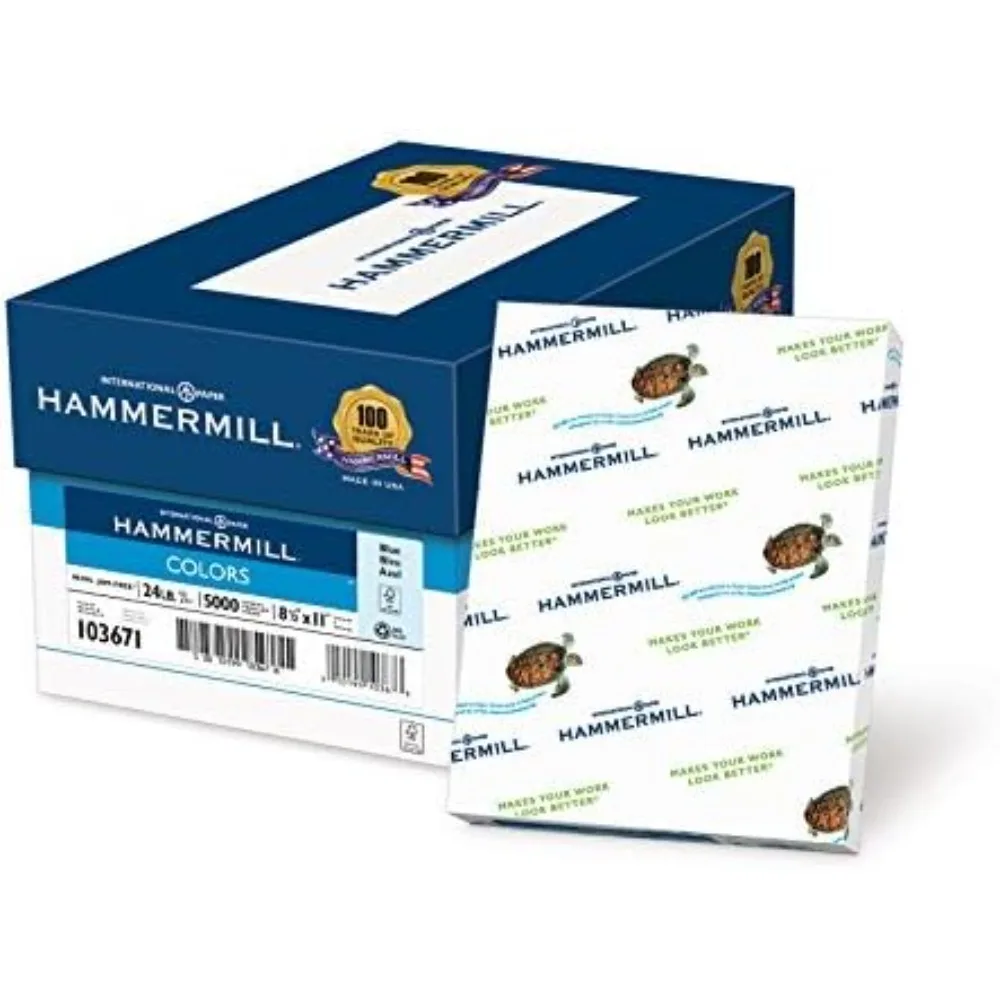 해머밀 파스텔 블루 24lb 용지, 8.5 x 11, 10팩 (5000매) - 미국산