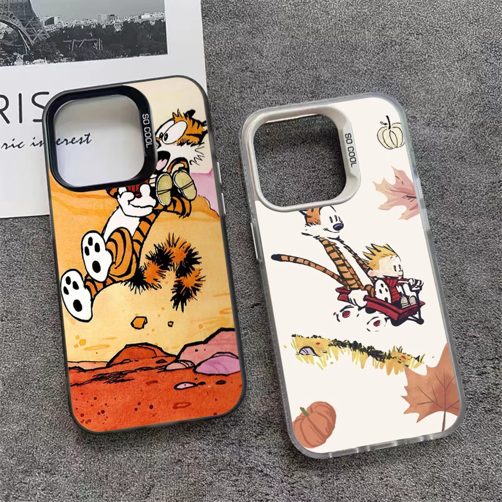 

C-Calvin And H-Hobbes Phone Case For IPhone 16 15 14 13 12 11 Pro Max Plus Color Shockproof Back Silver Cover