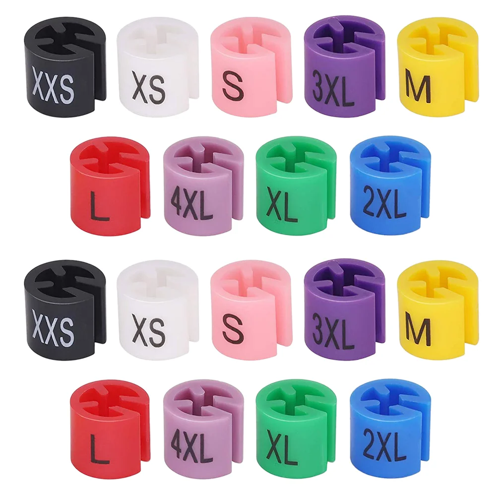 180Pcs Plastic Clothes Hanger Size Markers Color-Coding Hanger Sizes Marker Kits