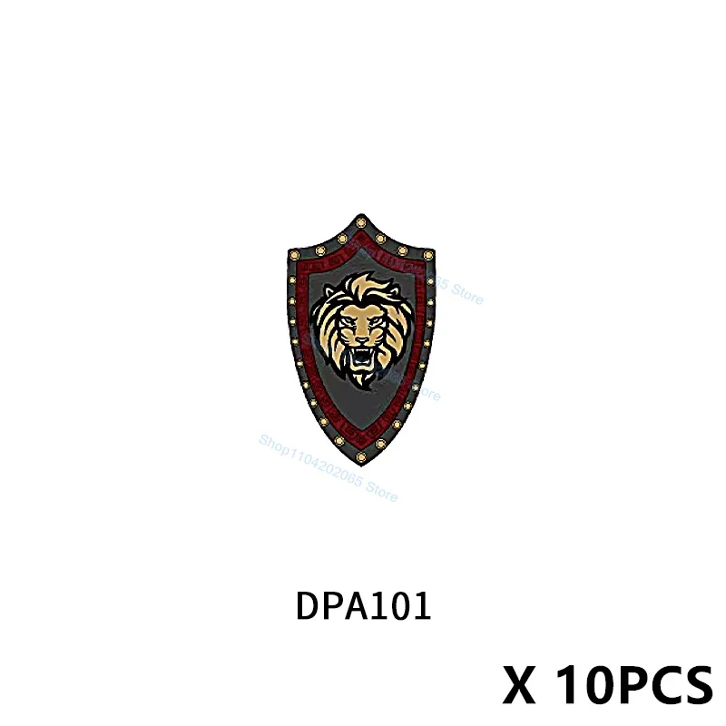 

Eagle Lion Shield Accessories Weapon Medieval Warrior Building Blocks Action Figures Toys for Children Gifts PJT060 10PCS