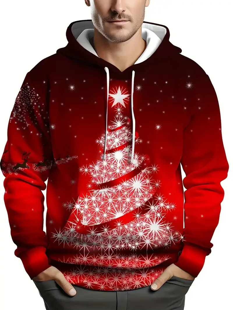 حفلة عيد الميلاد ثلاثية الأبعاد هوديس الرسم ربيع الخريف موضة الترفيه تنوعا الشارع الشهير الرجال النساء هوديس Y2k جديد في السترات #6