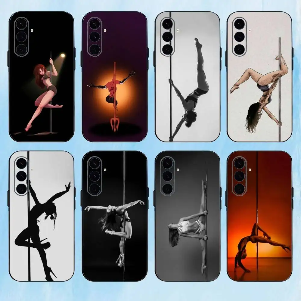 เคสโทรศัพท์ P-Pole Dance Dancing Fitness สำหรับ Samsung Galaxy A73,A72,A71,A70,A53,A52,A51,อื่นๆ ปกนิ่มสีดำ