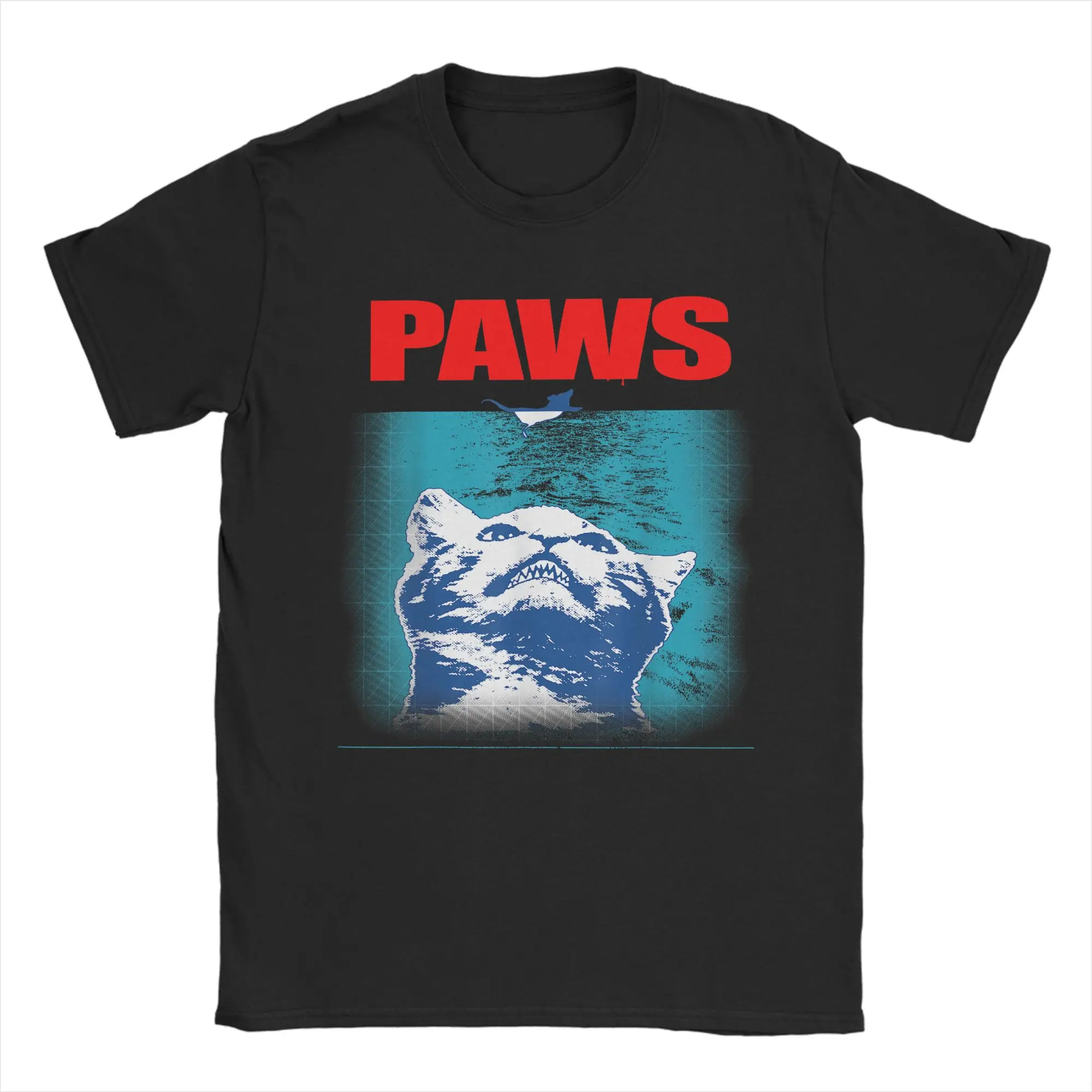 الرجال القط فكي تي شيرت ملابس قطنية الشاطئ مضحك تي شيرتات قصيرة الاكمام س الرقبة Harajuku نمط تي شيرت حجم كبير