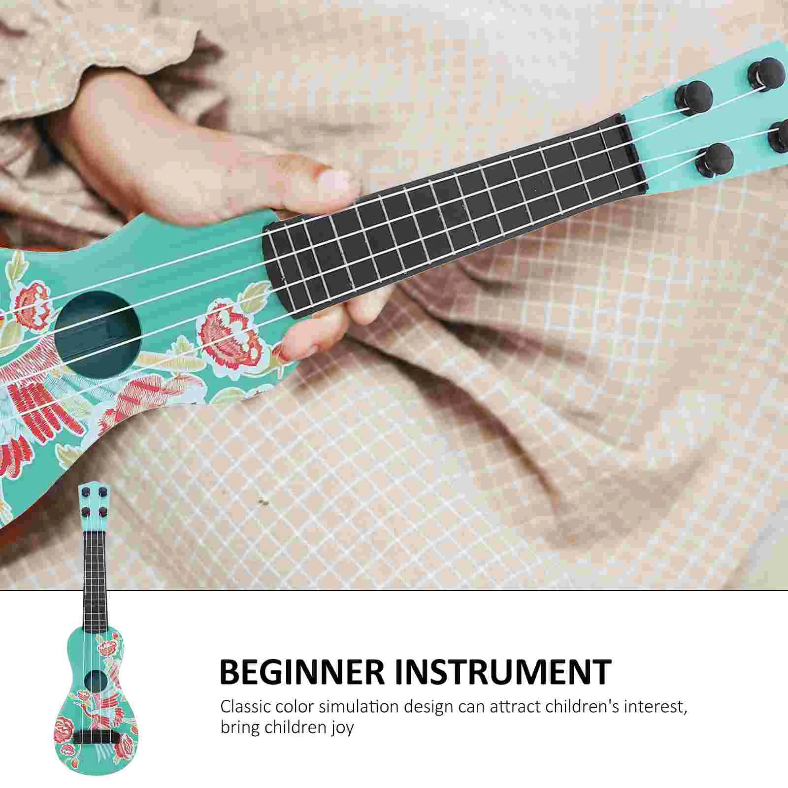 Mini Guitar Toy Toys Simulation Musical Instrument Playing Imitation Model Plastic Ukulele Children Kids Abs Beginner Plaything