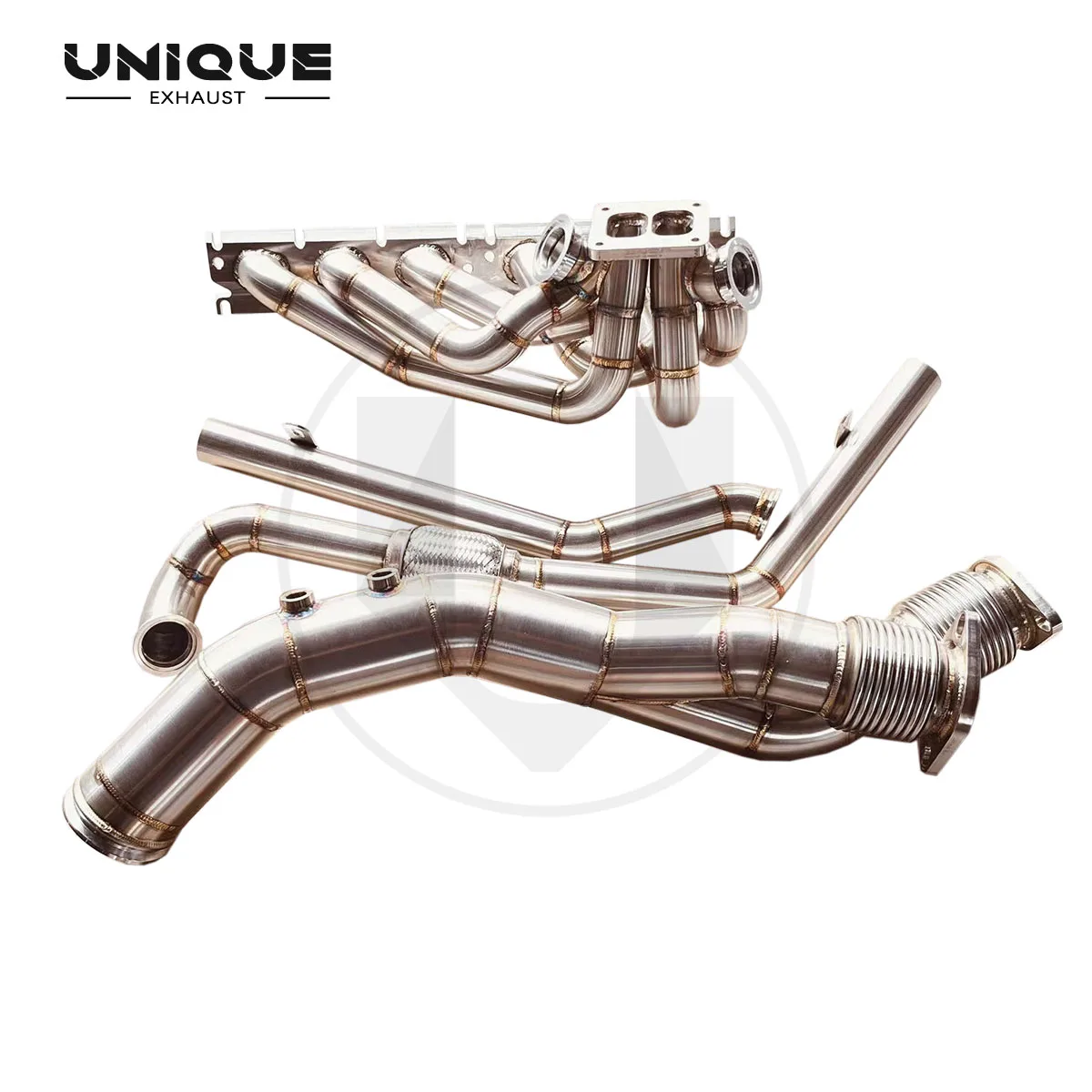 فريد لسيارات BMW G80 G82 M3 M4 S58 مشعب توربيني واحد متصل بـ Garrett PTE مع أنبوب عادم تفريغ Shell T4 #6