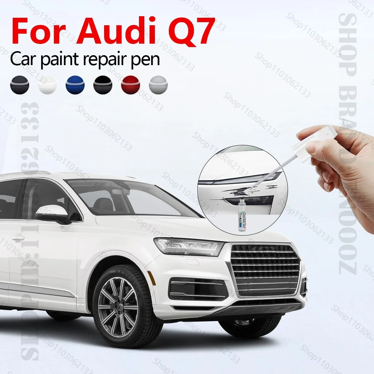 

Ручка для ремонта автомобильной краски для Audi Q7 2005-2023 гг., аксессуары для ремонта царапин, синий LX5F, белый LC9A, красный LS3M, черный LY9T, золото