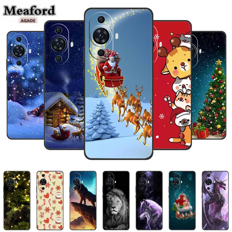 Luxury TPU Case For Huawei Nova 11 Ultra 11Pro Soft Silicone Back Cover Shockproof Funda Fashion Marry Christmas Nova 11i Case