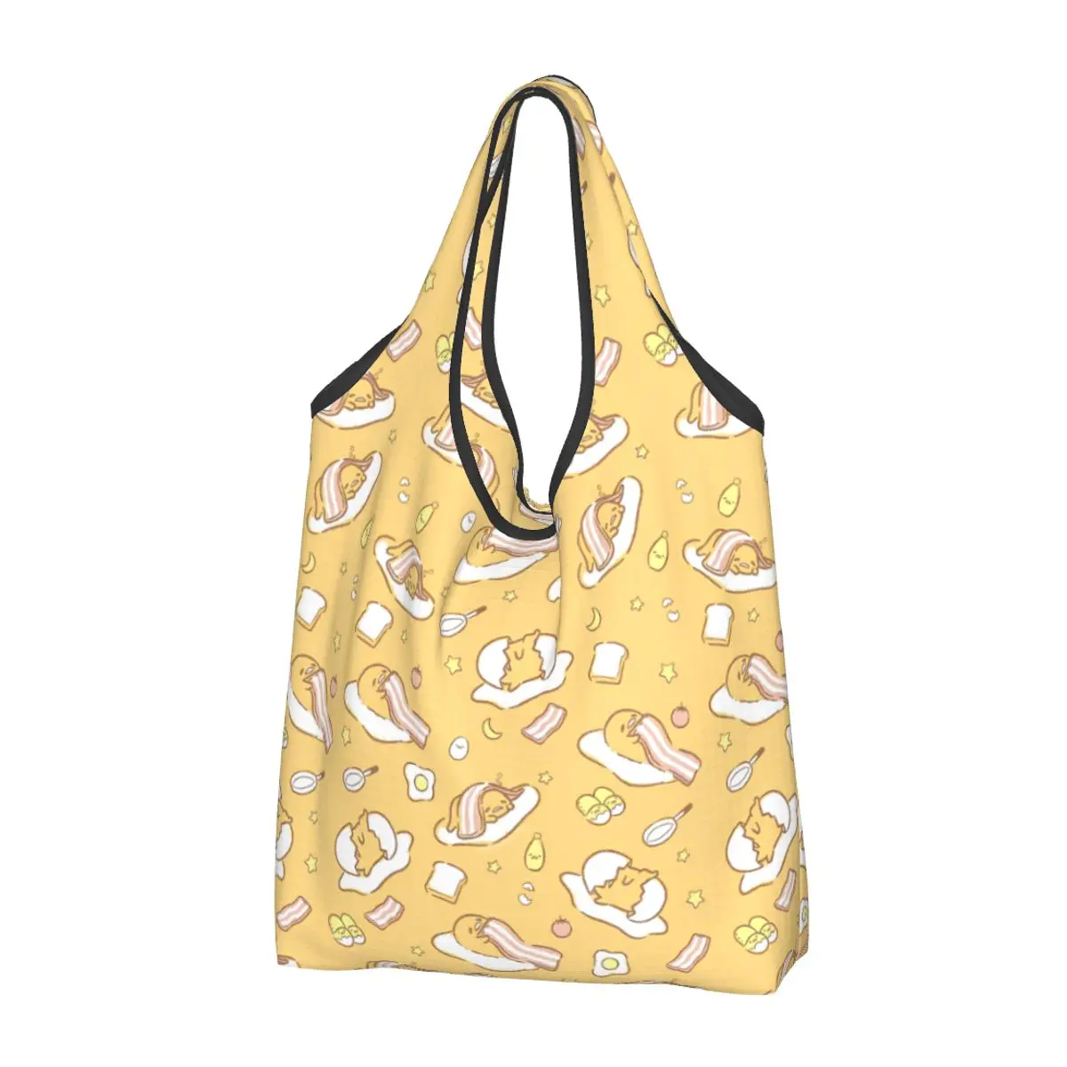 Sanrio Gudetama Egg Printed Shopper Bag Graphic Design Shopping Bags Student Aesthetic Tote Bag Polyester Female Handbags