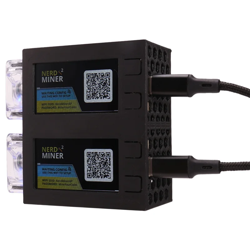 

SR-Nerdminer V2 Miner 78KH/S*2 Dual Screen BTC Solo Lottery Miner Bitcoin Nerd Miner Lotto Miner With Luminous Fan A