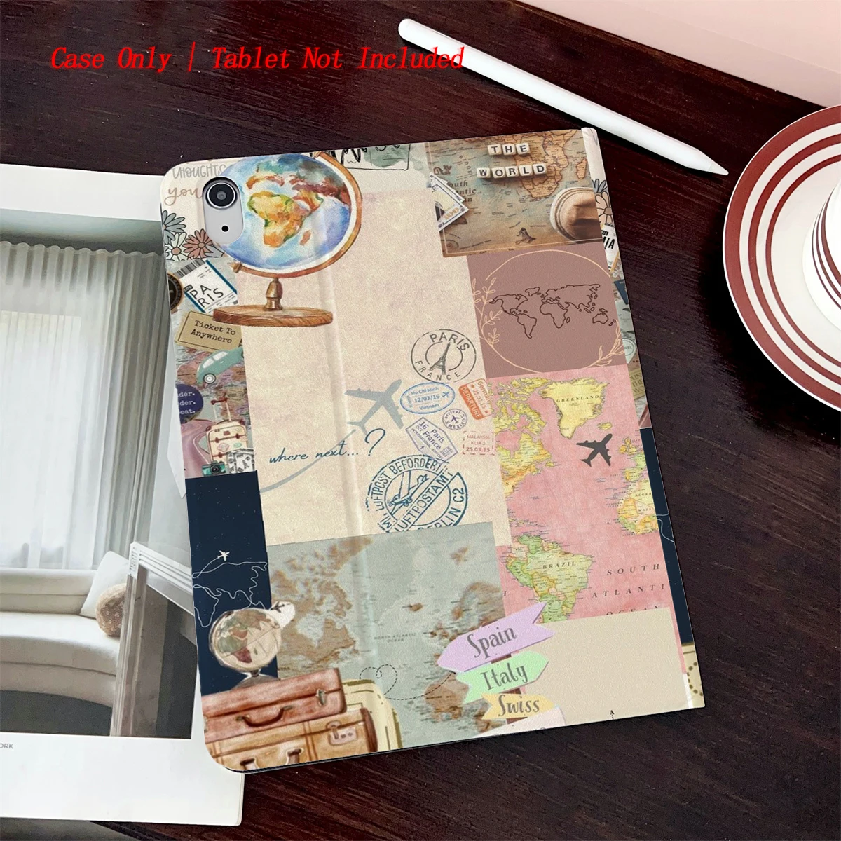 

Retro pattern unique printed magnetic protective case for iPad, ferlPad 11th, A16 pro, AirFunda mini - a nice protective cover