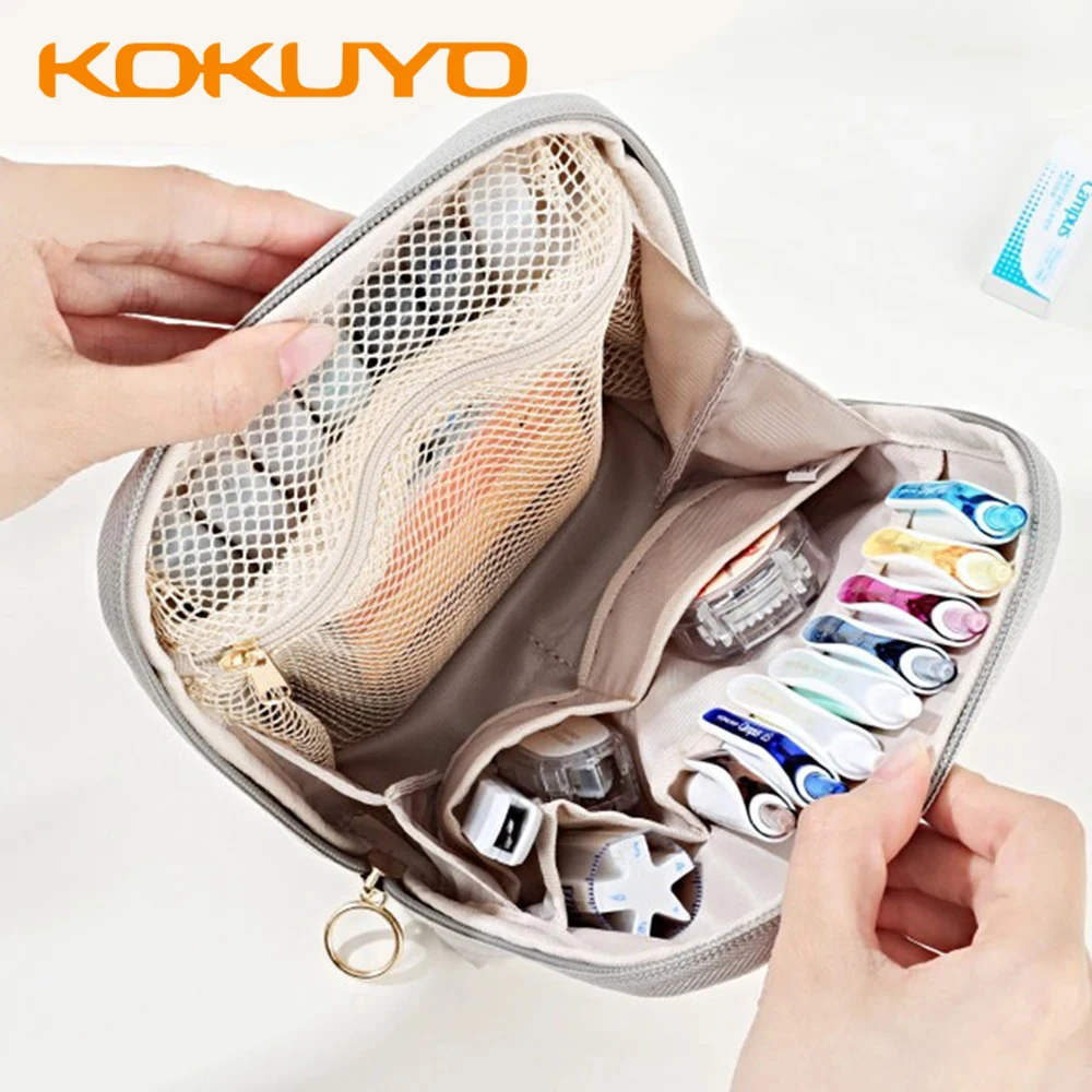 1PC New Japan KOKUYO Campus Shell Storage Bag Large Capacity Cute Pencil Case Makeup Bag Student Stationery School Supplies