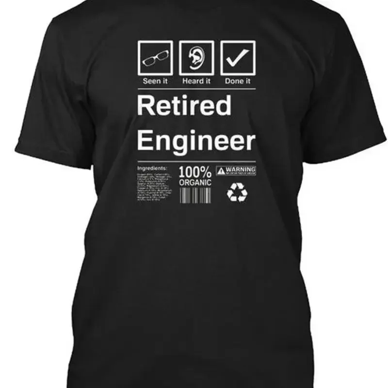 Mens Retired Engineer Size Premium T Shirt M 2XL