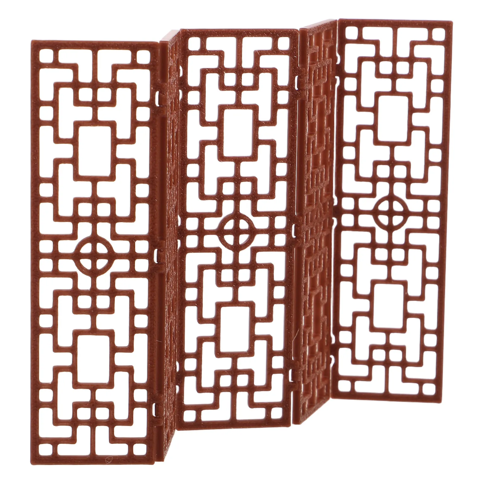 

Mini Chinese Folding Screen Vintage Ornamental Desktop Decorative Screen Panel Dollhouse Furniture Room Divider