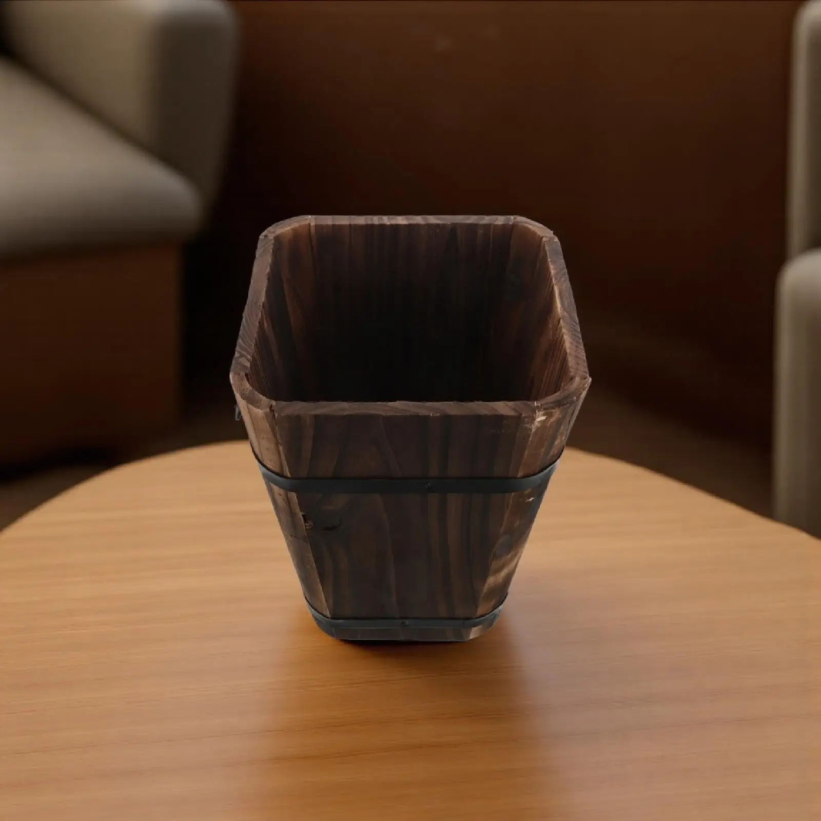 

Carbonized Wood Umbrella Holder Stand for Walking Sticks Fans Drainage Hole Rustic Entryway Hallway Hotel Office Umbrella