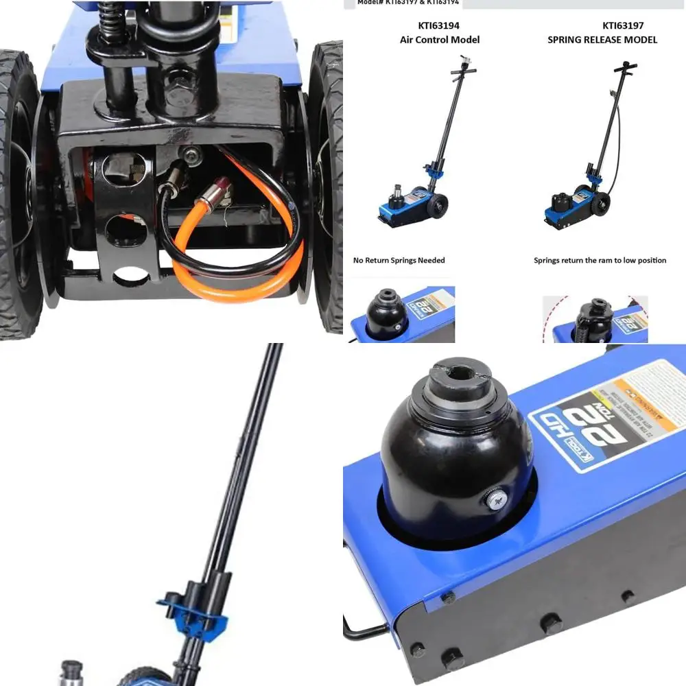

63194 22-тонный автомобильный пневматический домкрат для гаражей, ремонтных мастерских и самостоятельного использования, 44 000 фунтов. Грузоподъемность, диапазон гидравлического подъема 9-18 дюймов, H
