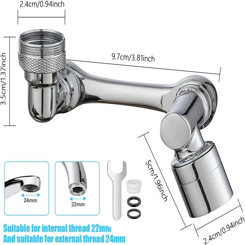 Metal Copper 1080° Rotation Faucet Aerator Extender Anti Splash Filter Faucets Bubbler Nozzle Kitchen Saving Water Sprayer