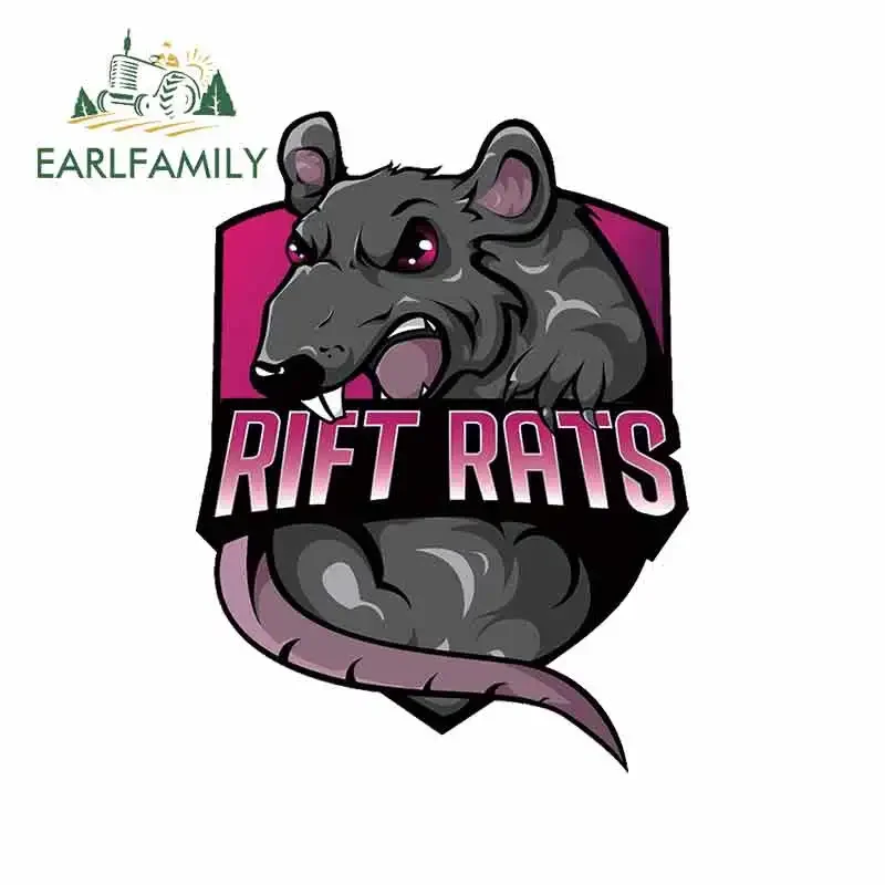 EARLFAMILY 13cm x 10.1cm Bellowing Rift Rats Car Stickers Animal Funny Occlusion Scratch Decals Personality Caravan Car Styling