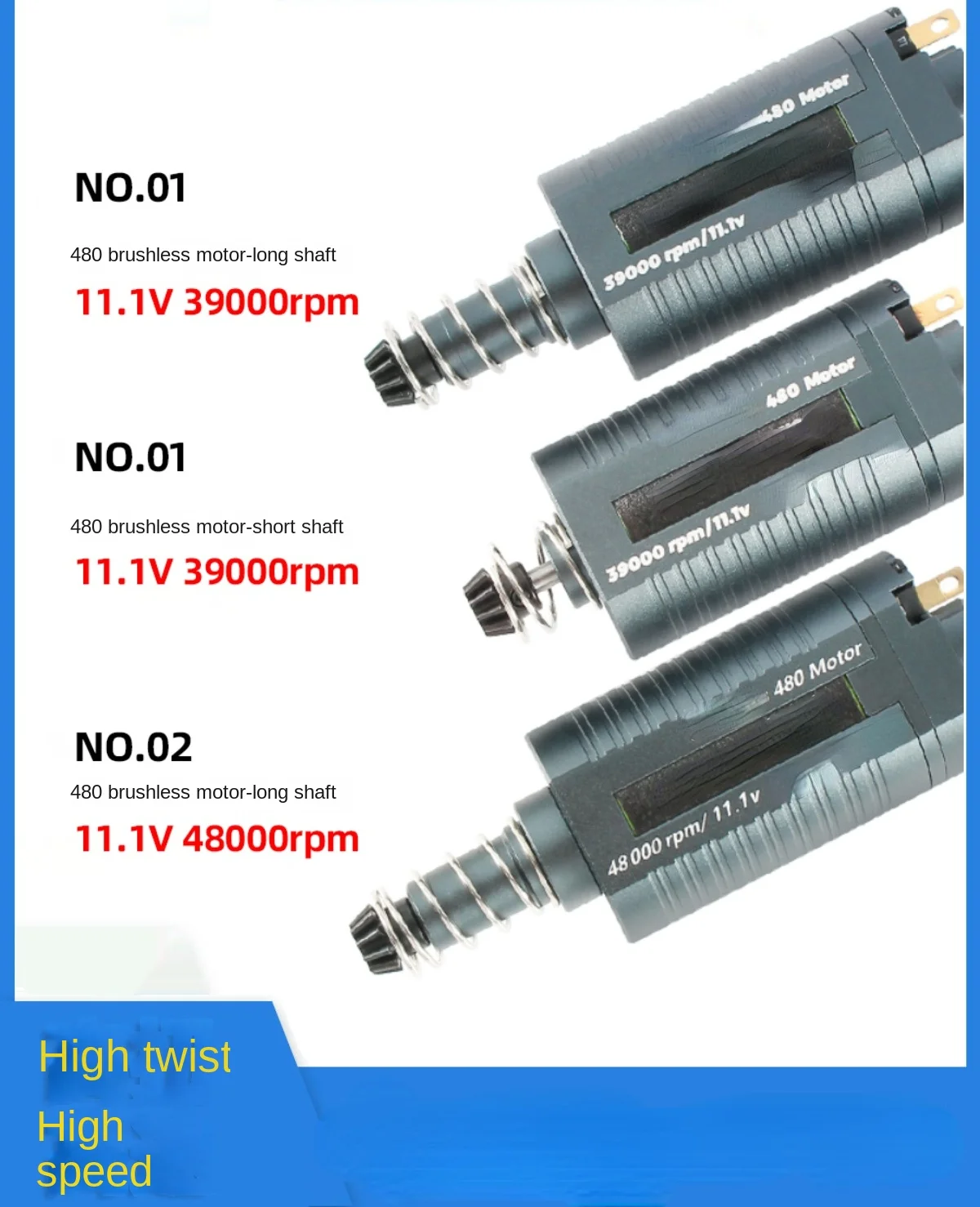 BL480 DC brushless motor, high-speed and high-torque brushless motor, can be electronically controlled at 11V39000rpm