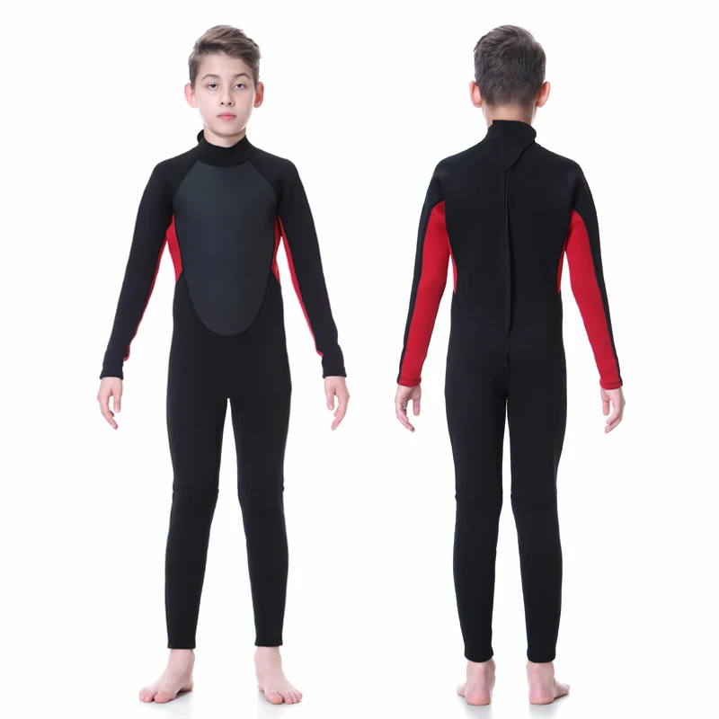 Long Sleeve Wetsuit Kids 3mm Neoprene Full Suits Boy Surfing Diving Swimsuit Rash Guard For Underwater Scuba Swimwear Freediving