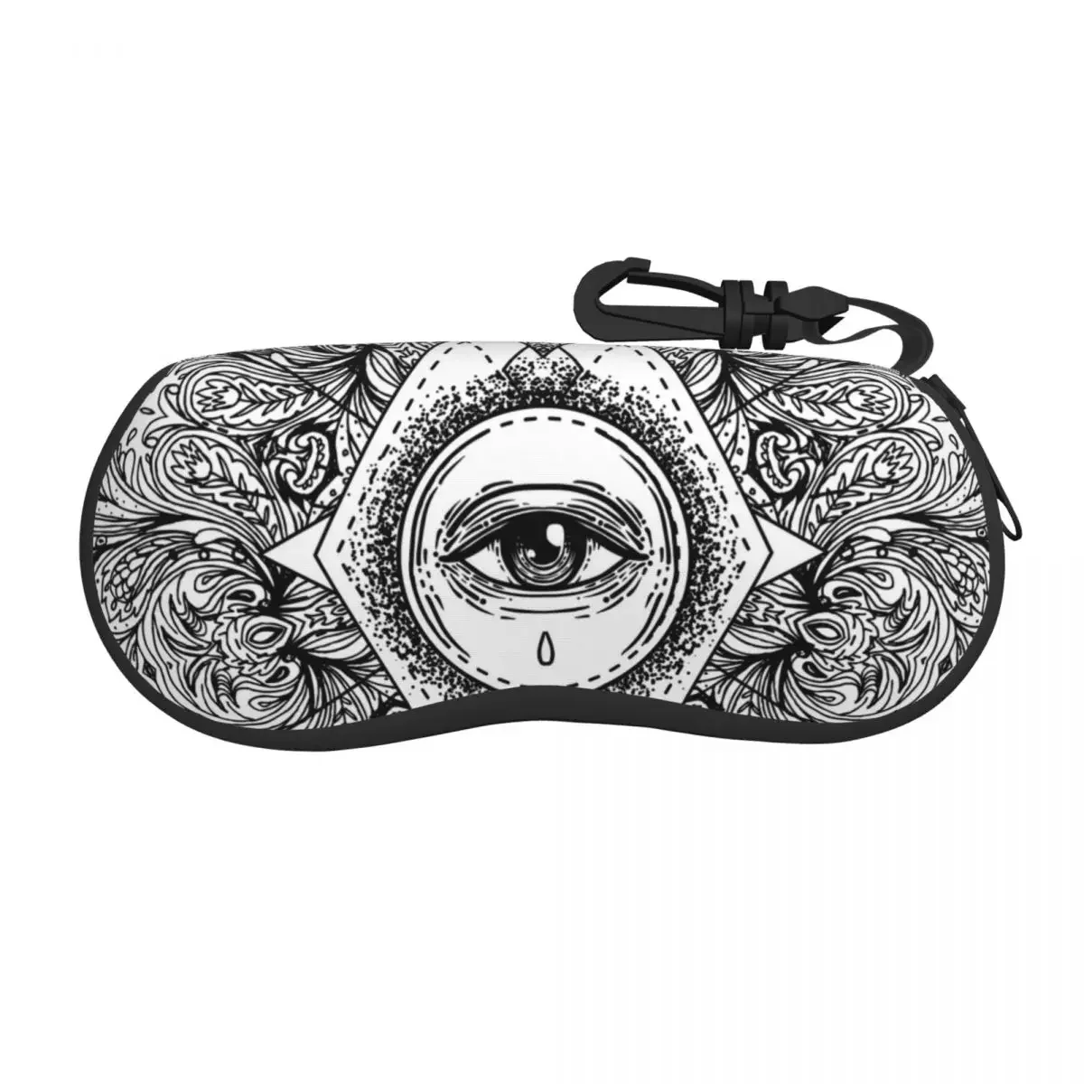 Glasses Bag Protective Case All Seeing Eye Round Mandala Women Men Sunglasses  Box Reading Eyeglasses  Accessories