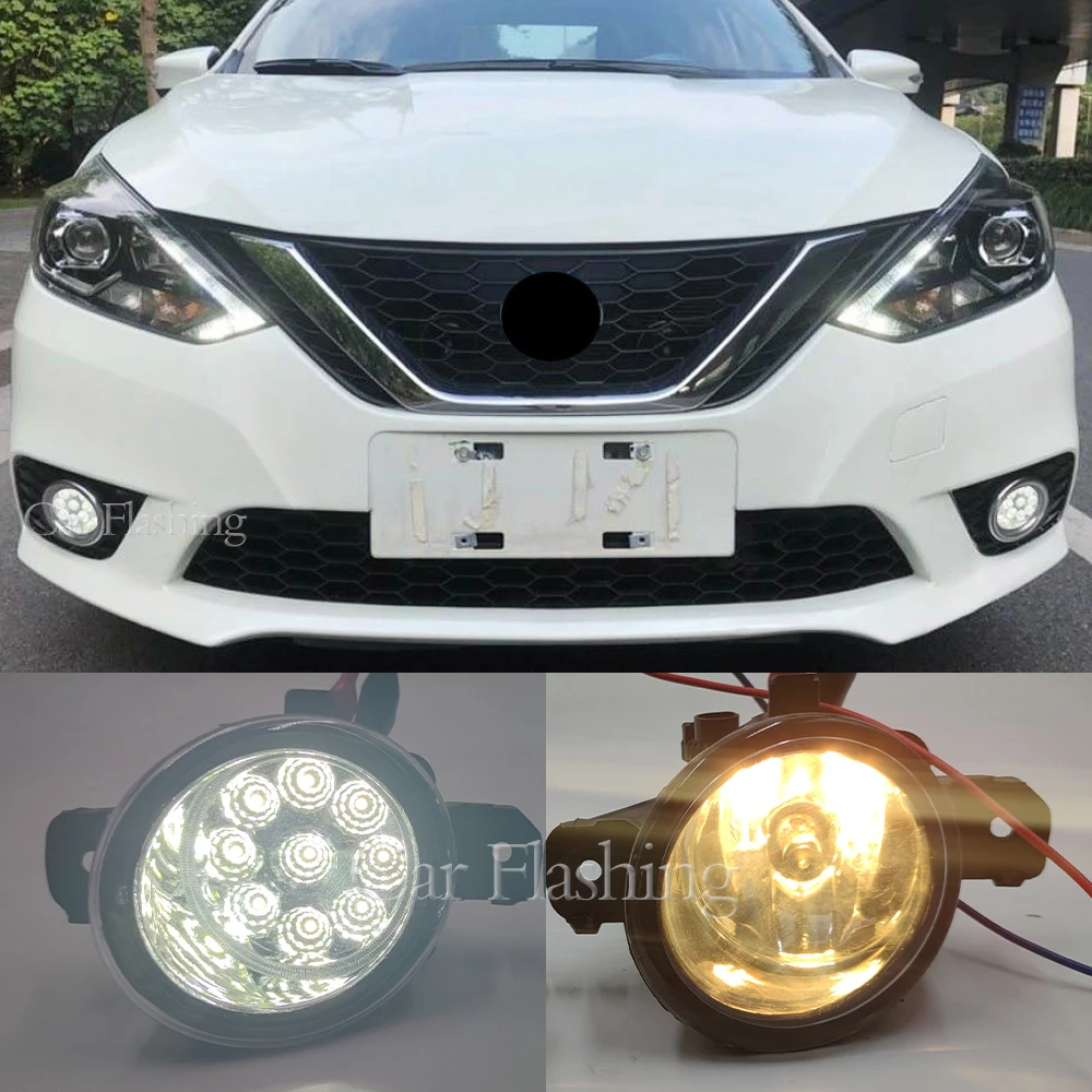 أضواء الضباب لنيسان سنترا سيلفي 2016 2017 2018 2019 led الضباب الخفيف الضباب غطاء المصباح الشواية الحافة الأسلاك تسخير التبديل
