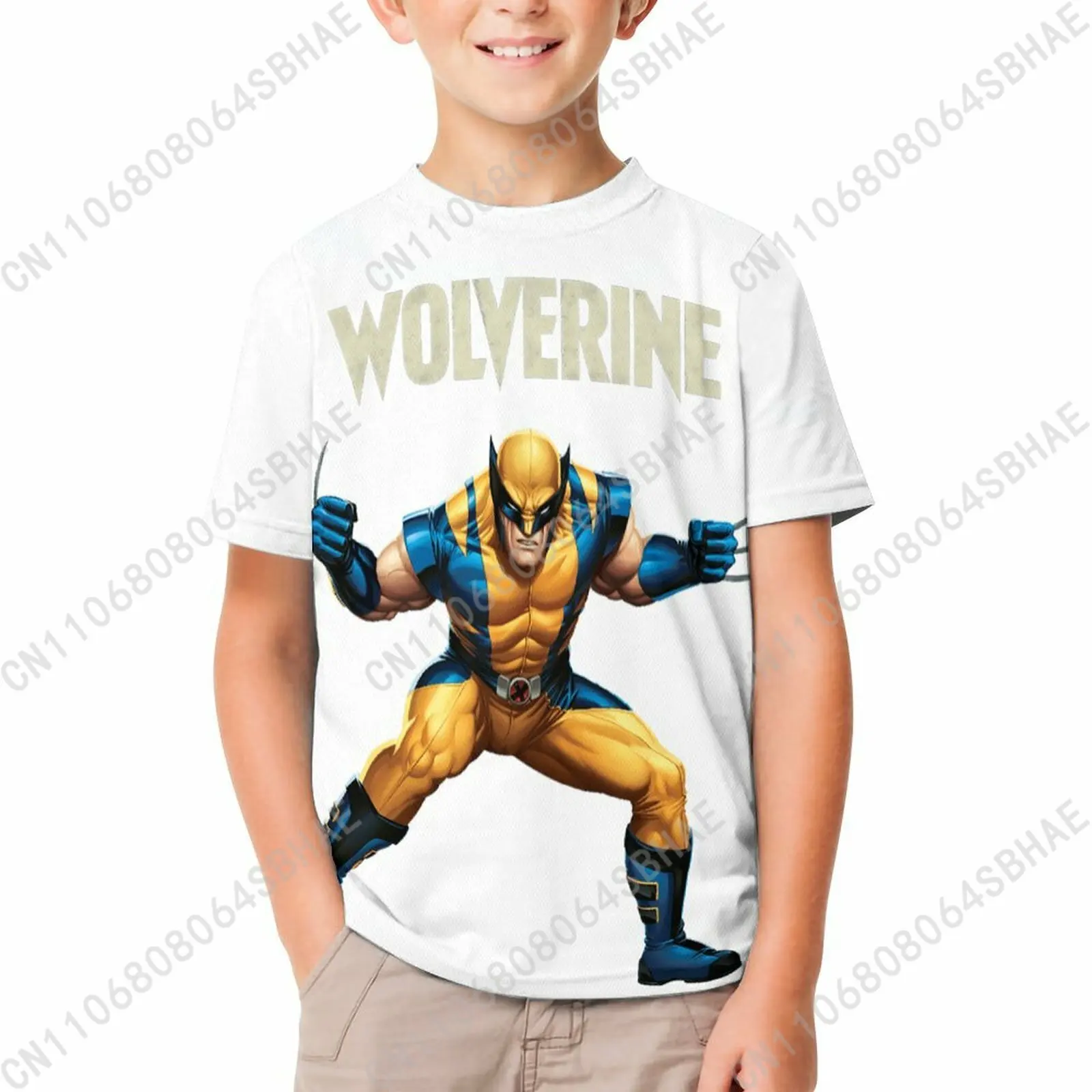 

Marvel Wolverine T Shirt Boy Girl Short Sleeve Print Cotton TShirt Comfortable Crew Neck Children Child Tee Cosplay