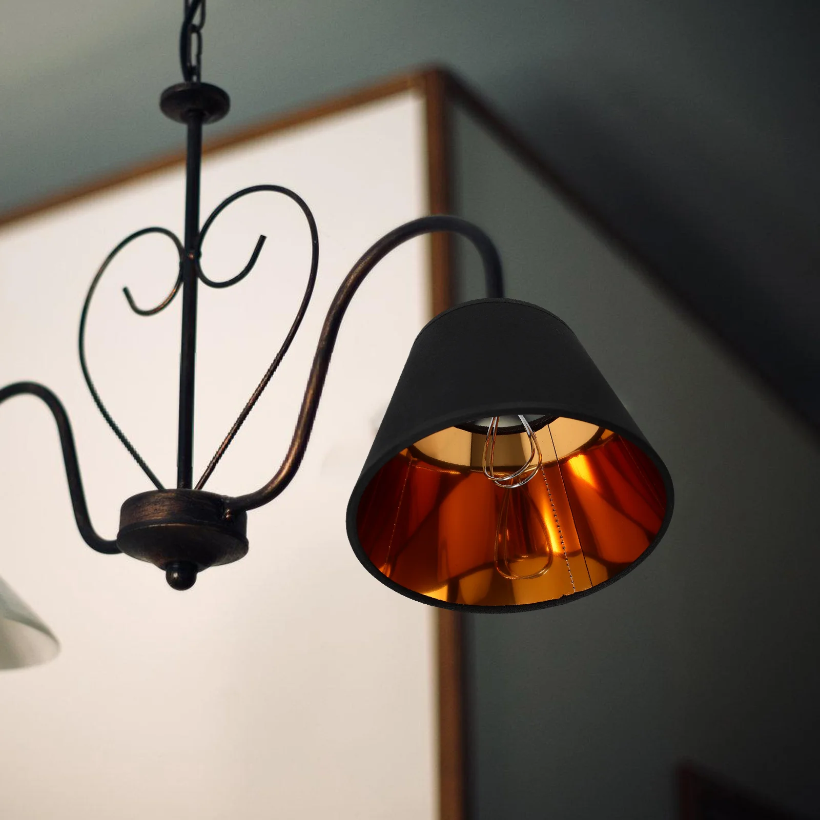 2 pezzi paralume per lampada a cilindro per uso domestico paralumi per lampadari a faccia nera applique da parete camera da letto soggiorno arredamento di ricambio per la casa