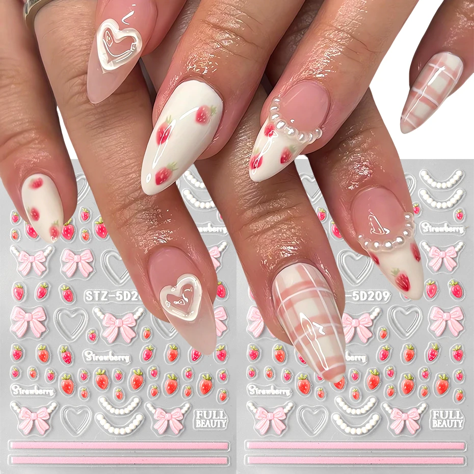 Nail Art Strawberry - 2 шт. наклейки для ногтей с