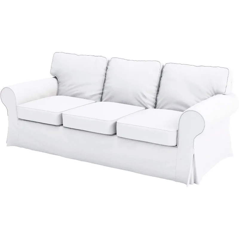 Heavy Cotton Ektorp Sofa 3 Seat Cover Replacement is Made Compatible for IKEA Ektorp Three Seat Sofa (White Sofa)