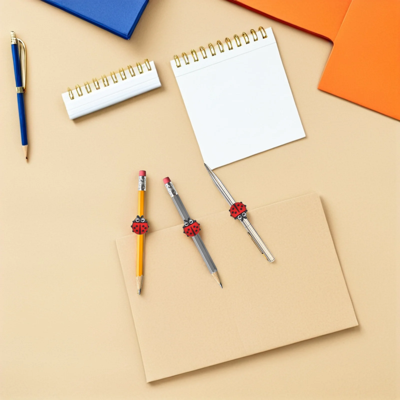 

30pcs Ladybug Pencil Charms Cute Pvc Topper For Soft Clips Classroom Rewards School Accessories Desk Organizer