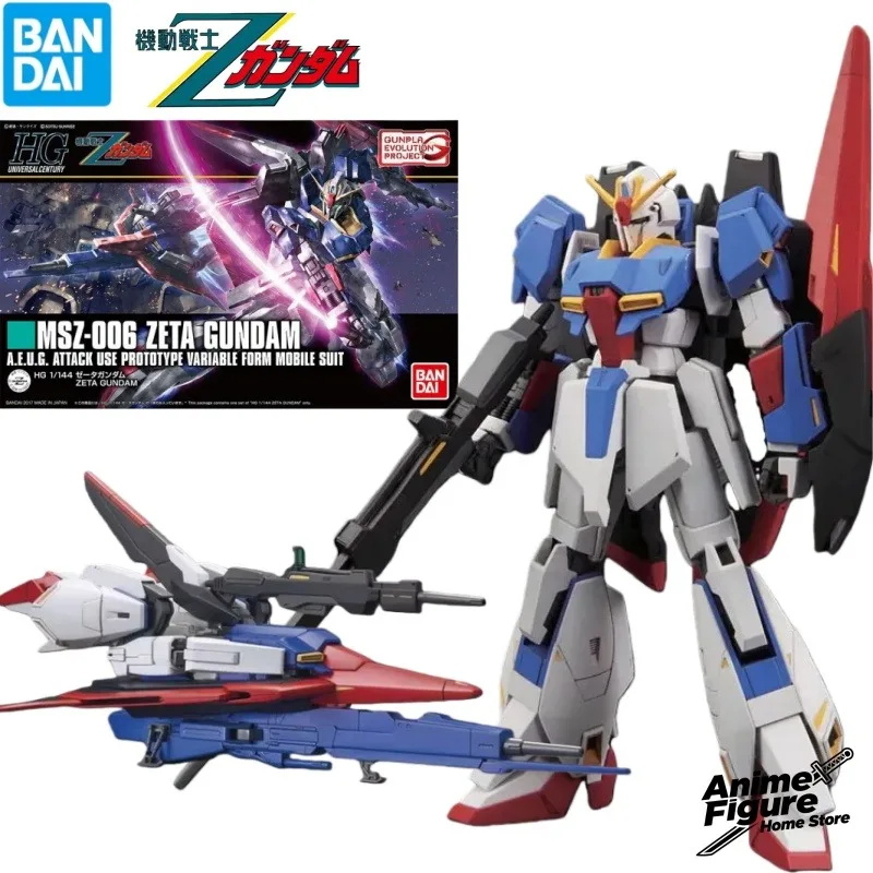 

100% оригинал в наличии Bandai HGUC 1/144 MSZ-006 Zeta Gundam аниме персонаж собрать игрушечную модель настольные украшения коллекция подарок