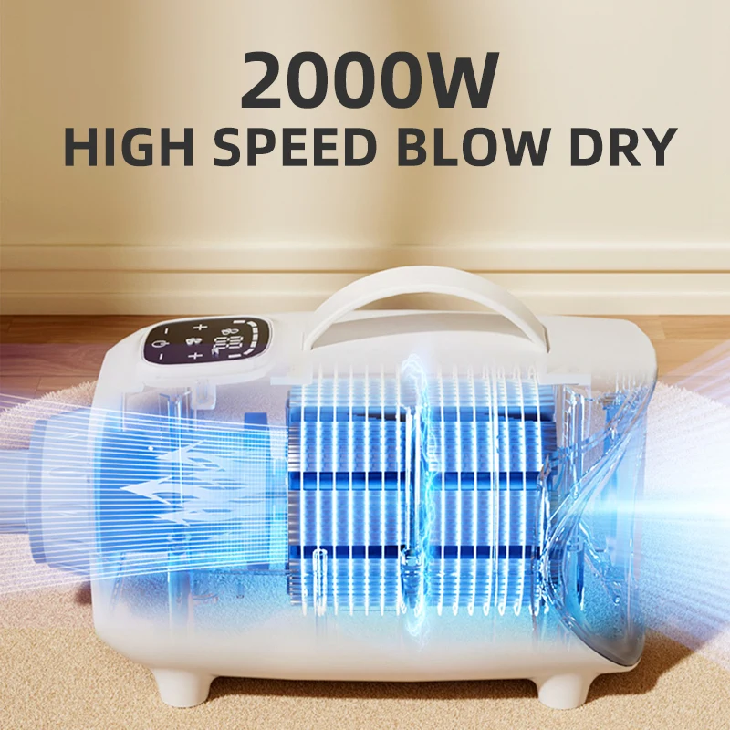 HOOPET Dog Dryer Pet Cat Dog Grooming Negative Ion Blower Wind Heater Adjustable Blow-dryer Force Hair Dryer 2000W Supplies