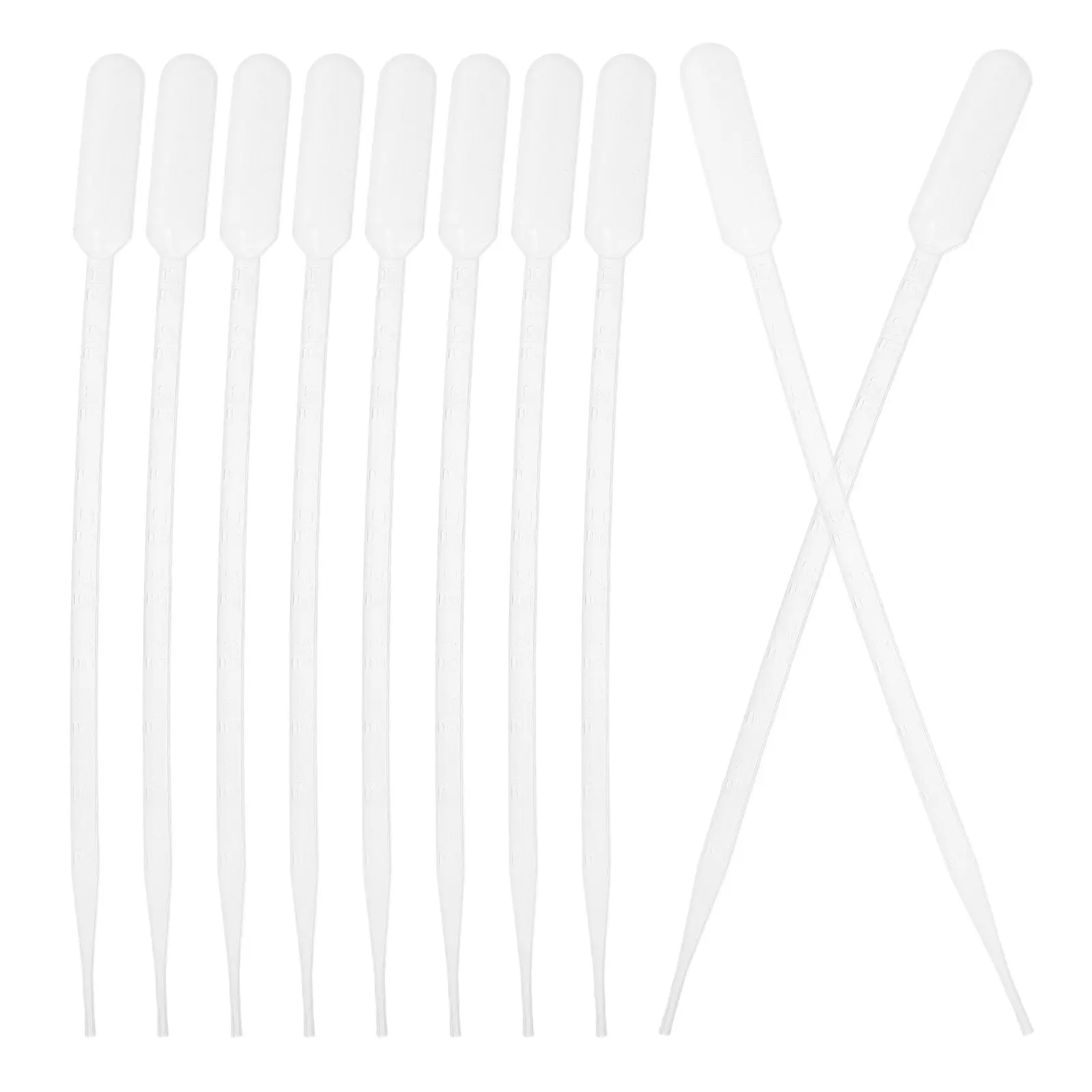 100pcs Plastic Dropper 10Ml Thickened Clear Pipettes For Laboratory Transfer Science Supplies Teaching Equipment Lab