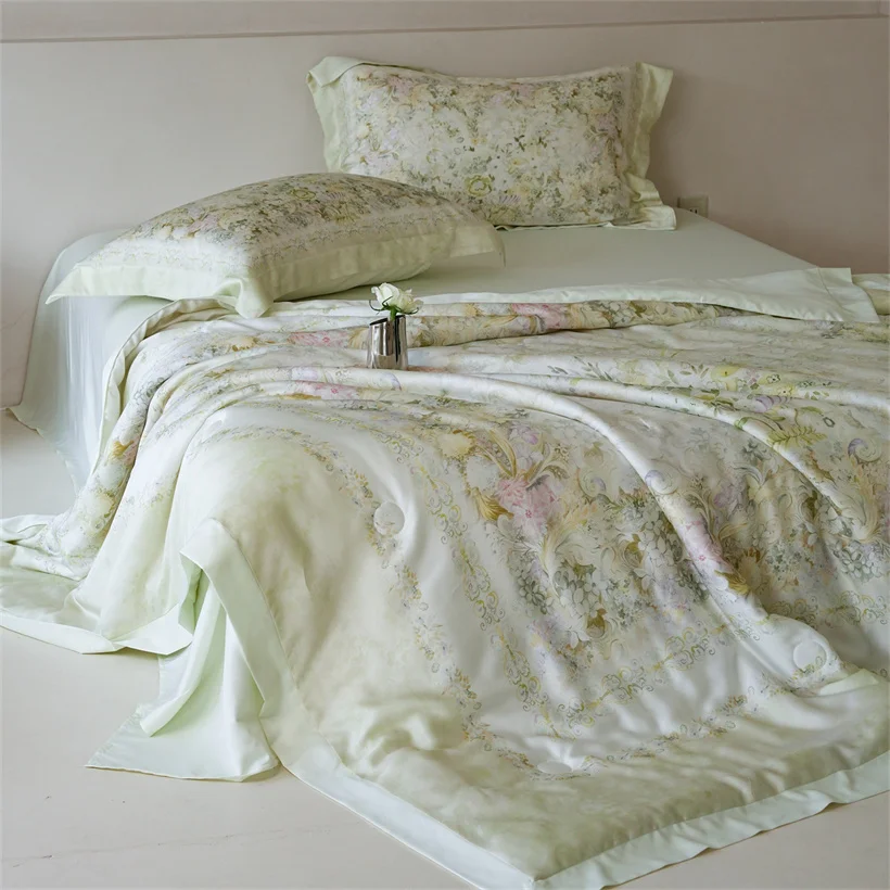 

Grade A Lyocell Spring Summer Duvet Smooth Moisture-wicking Quilt Breathable Cooling Lightweight Blanket Set Silky Comforter